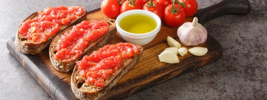 pan con tomate, aceite y sal